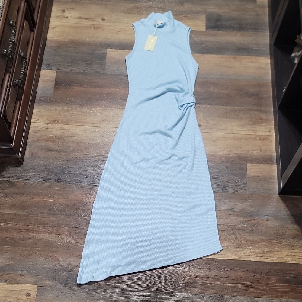 Ramy Brook Ximena Sleeveless Asymmetrical Dress in Soft Blue - Picture 1 of 9